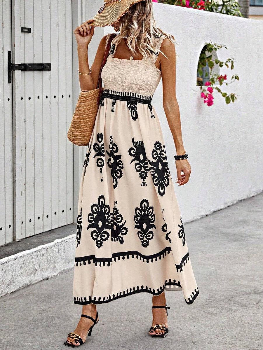 Axelbandsklänning i Boho-Stil – Sommarens Fria Känsla
