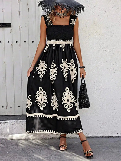Axelbandsklänning i Boho-Stil – Sommarens Fria Känsla