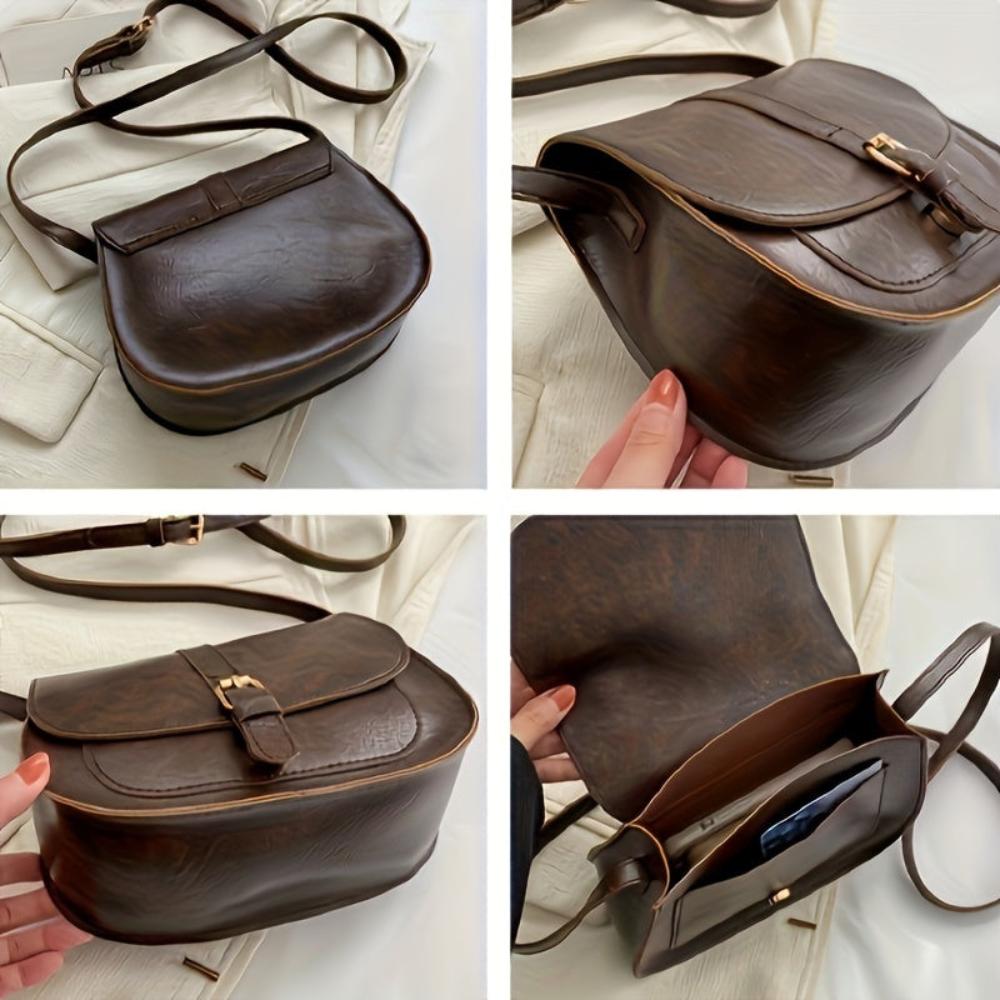 Klassisk Sadeltaske Crossbody – Vintage Elegans, Vardagslätthet