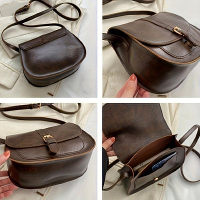Klassisk Sadeltaske Crossbody – Vintage Elegans, Vardagslätthet