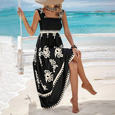 Axelbandsklänning i Boho-Stil – Sommarens Fria Känsla