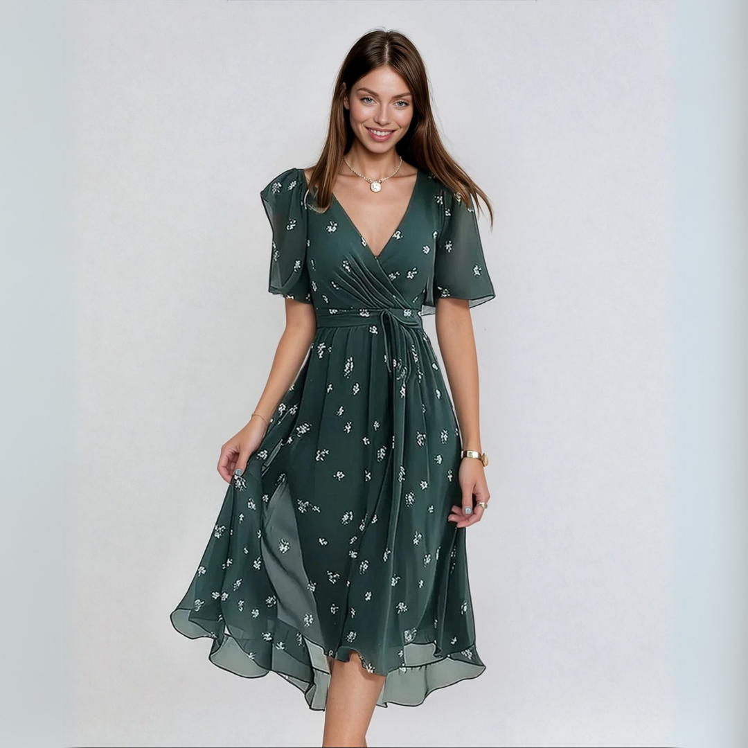 Chiffon Omlottklänning – Lätt Elegans som Smickrar Varje Kurva