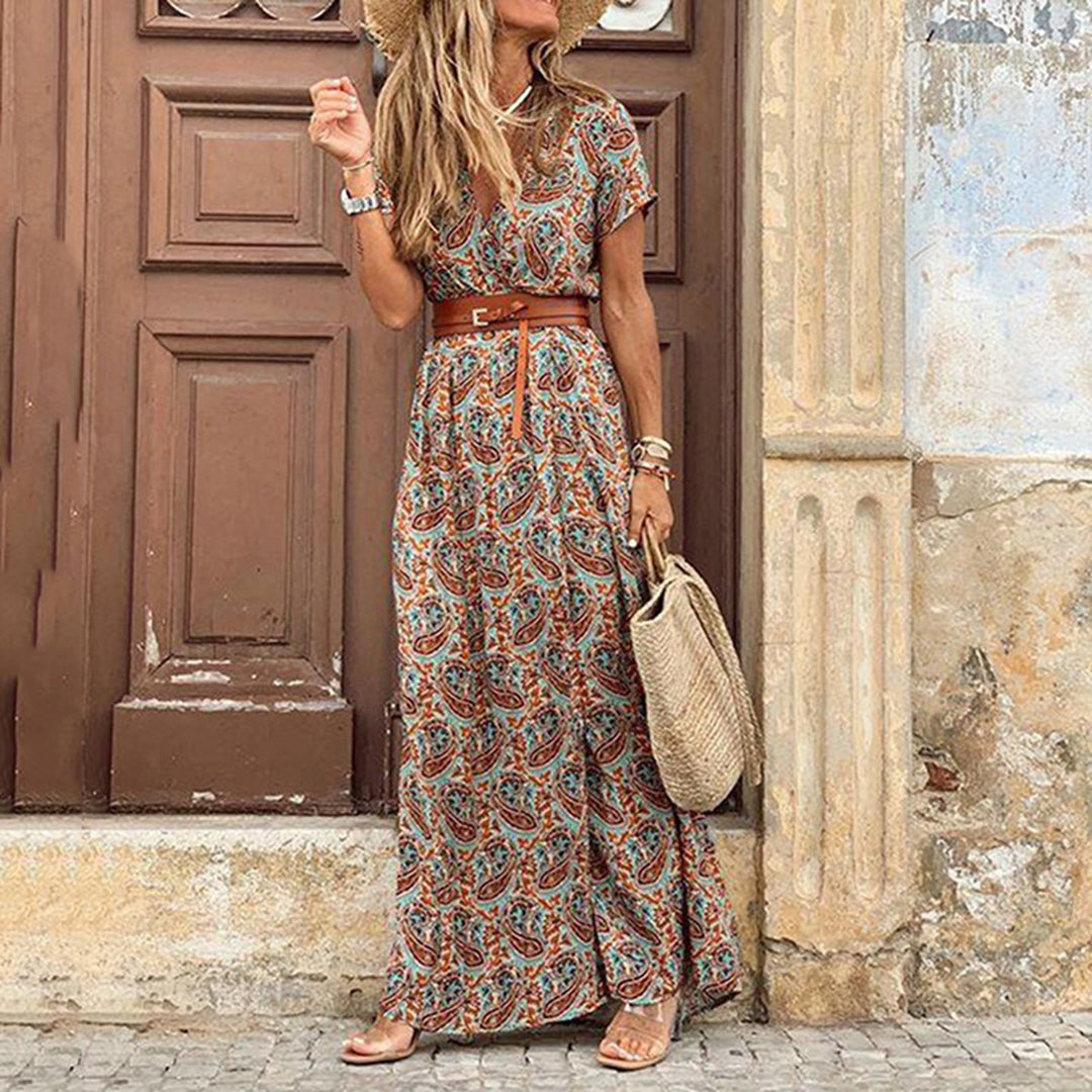 Boho Maxiklänning – Bekymmersfri Frihet med Feminina Detaljer
