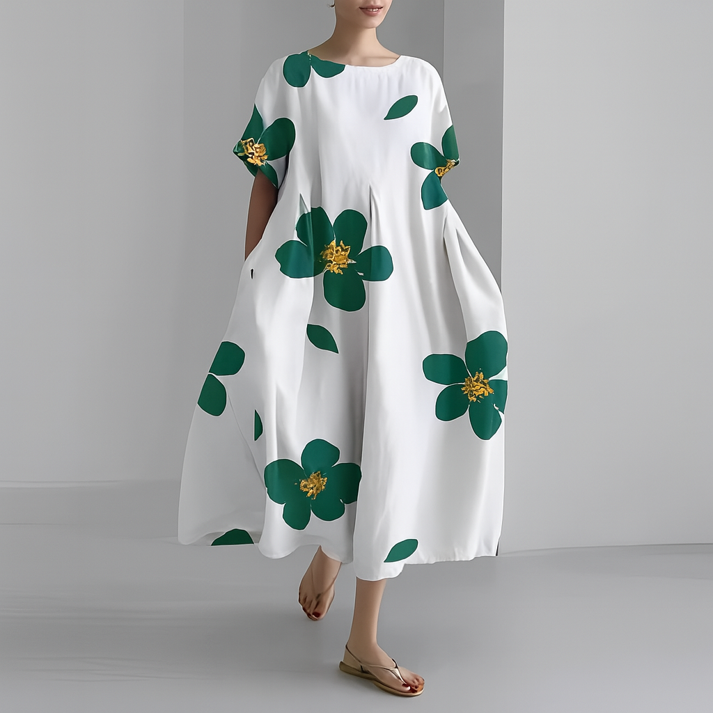 Maxiklänning med Blommönster – Lekfull Stil & Bekväm Passform