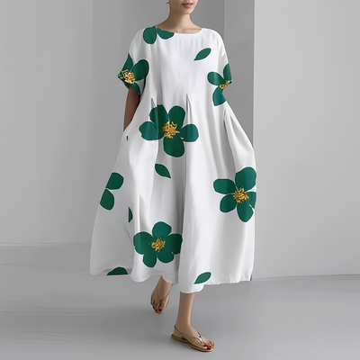 Maxiklänning med Blommönster – Lekfull Stil & Bekväm Passform