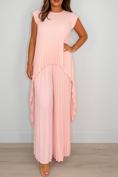 Elegant Plisserad Byxdress – Självförtroende i Varje Rörelse