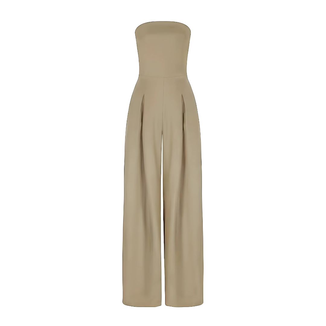 Axelbandslös Jumpsuit med Vida Ben – Enkel Styrka och Elegans