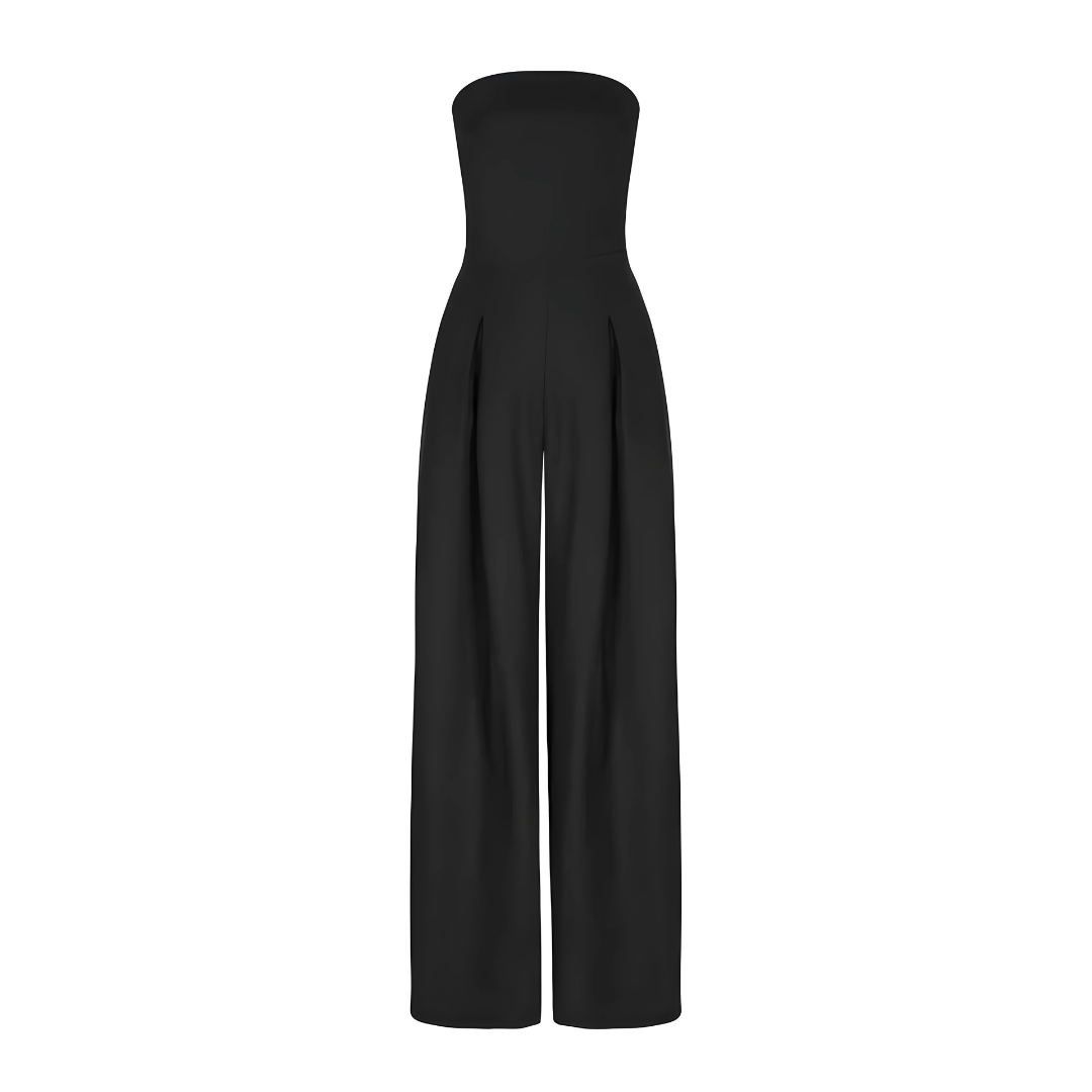 Axelbandslös Jumpsuit med Vida Ben – Enkel Styrka och Elegans