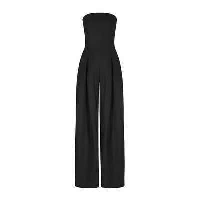 Axelbandslös Jumpsuit med Vida Ben – Enkel Styrka och Elegans