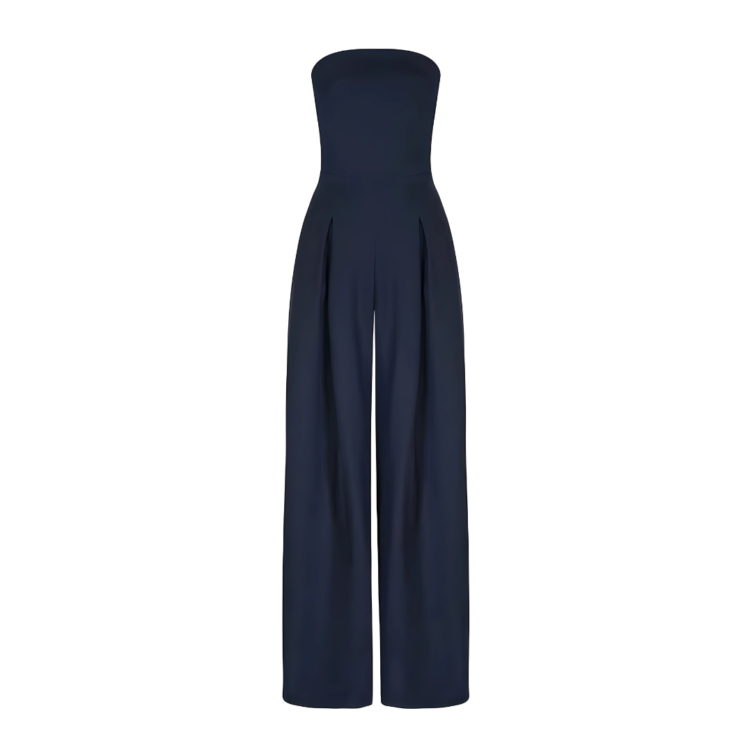 Axelbandslös Jumpsuit med Vida Ben – Enkel Styrka och Elegans
