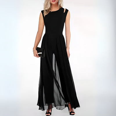 Ärmlös Chiffon Maxi Klänning – Oansträngd Elegans för Tidlösa Kvällar
