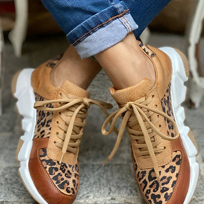Patricia – Leopardmönstrade träningsoverallsbyxor