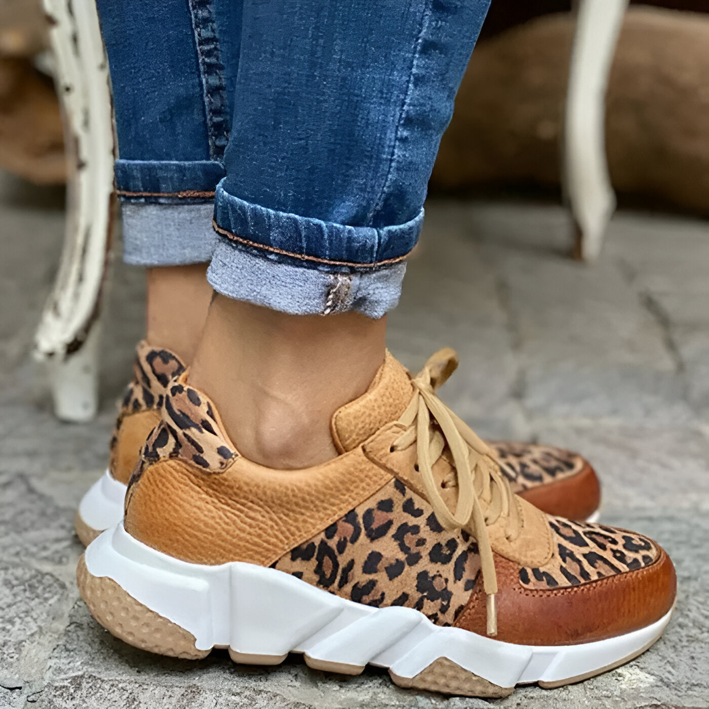 Patricia – Leopardmönstrade träningsoverallsbyxor