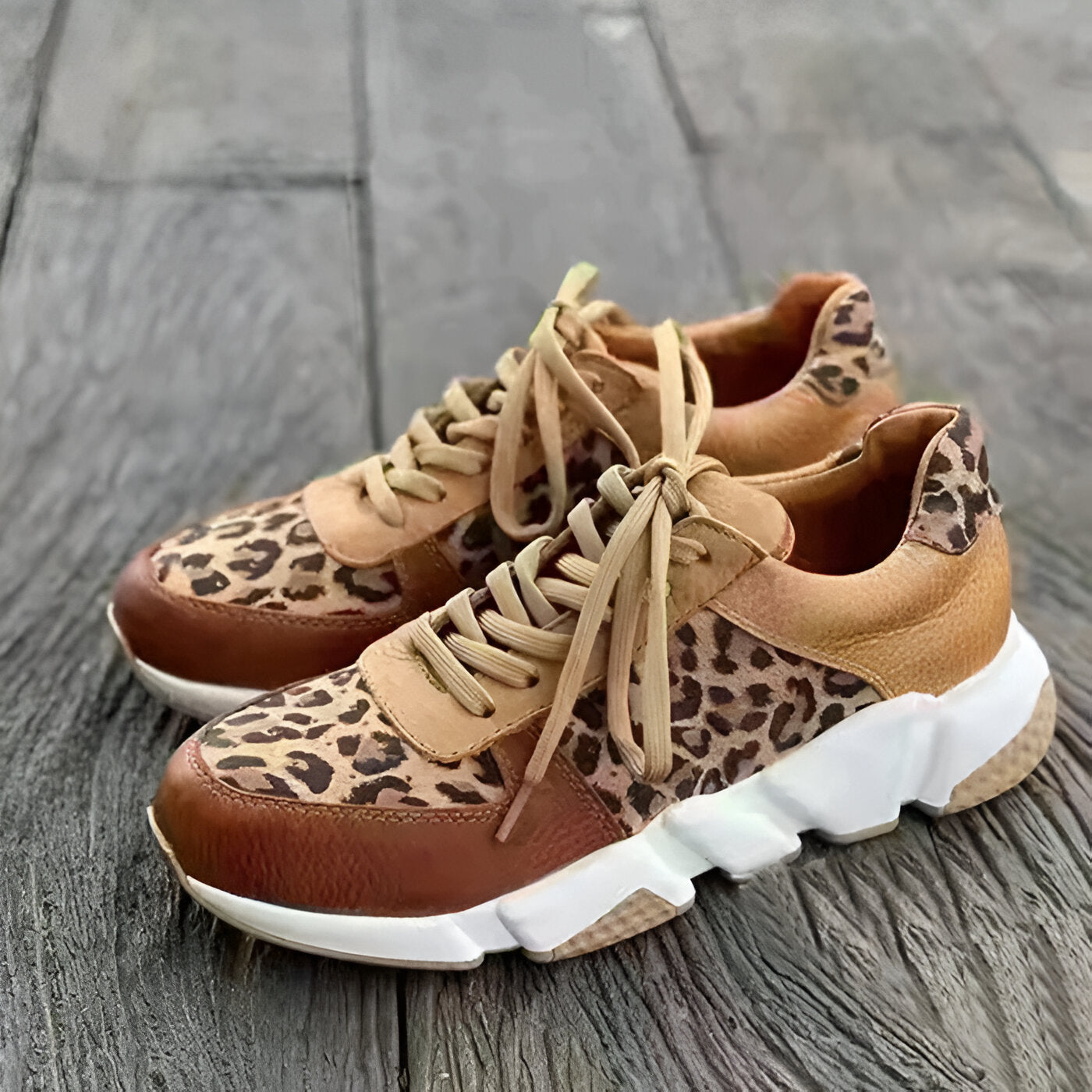 Patricia – Leopardmönstrade träningsoverallsbyxor