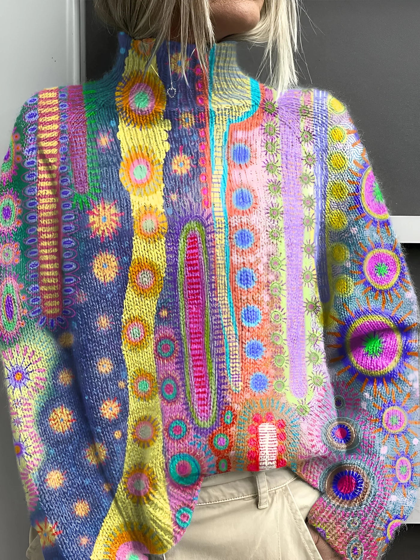 Färgglad Turtleneck-tröja – Väcker kreativ självsäkerhet och mysig känsla