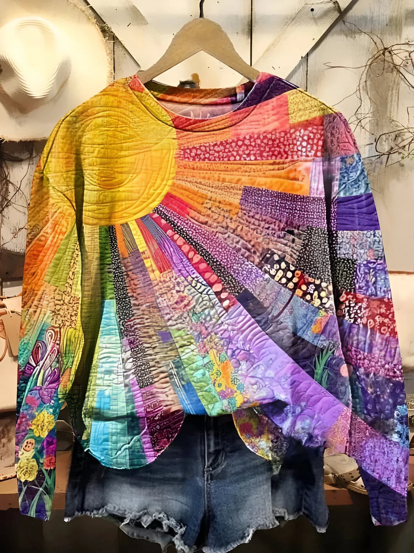 Patchwork-tröja – Glädjefylld energi du kan bära