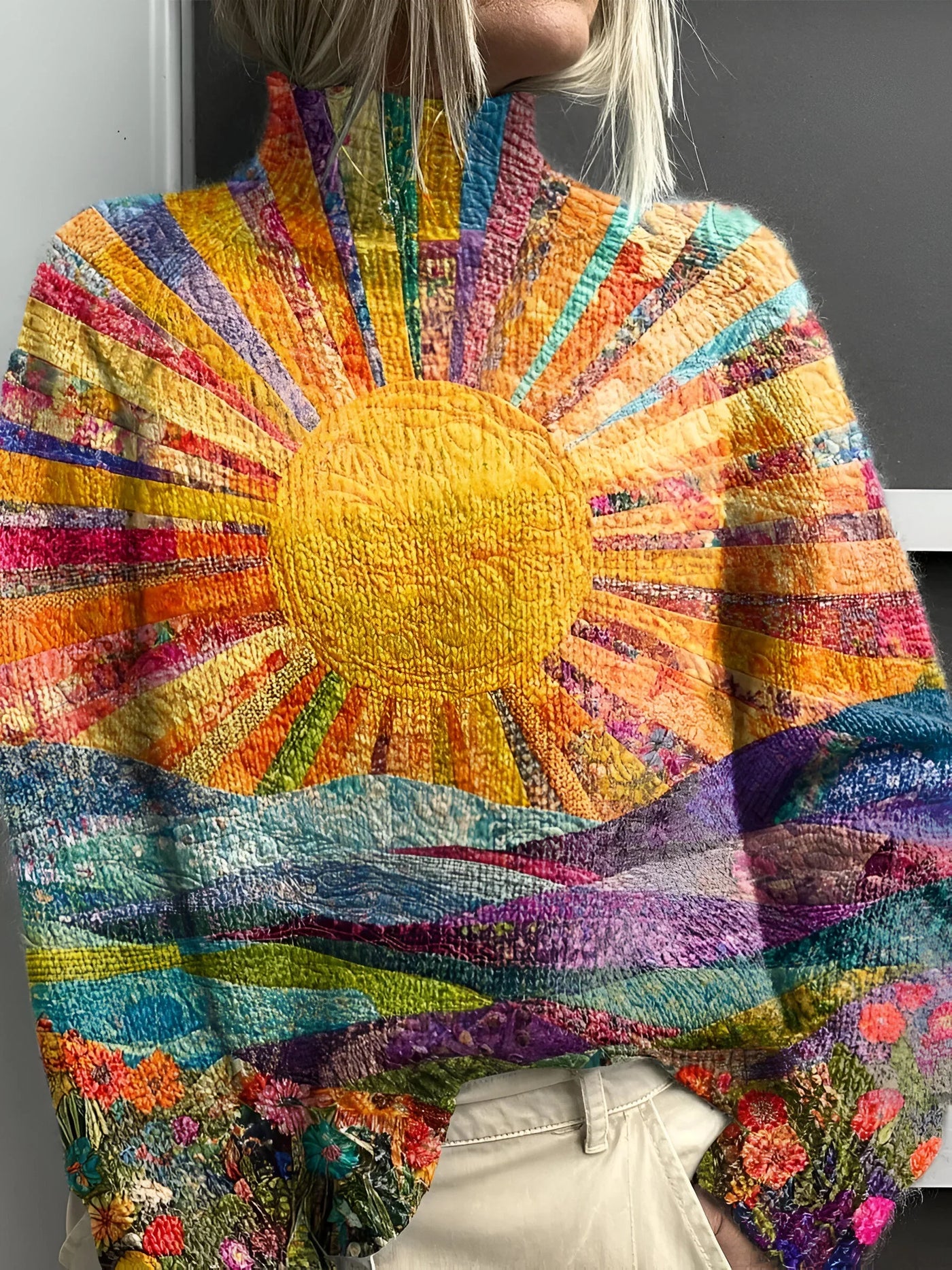 Färgglad och glad Turtleneck-tröja – Utstråla glädje och kreativ frihet